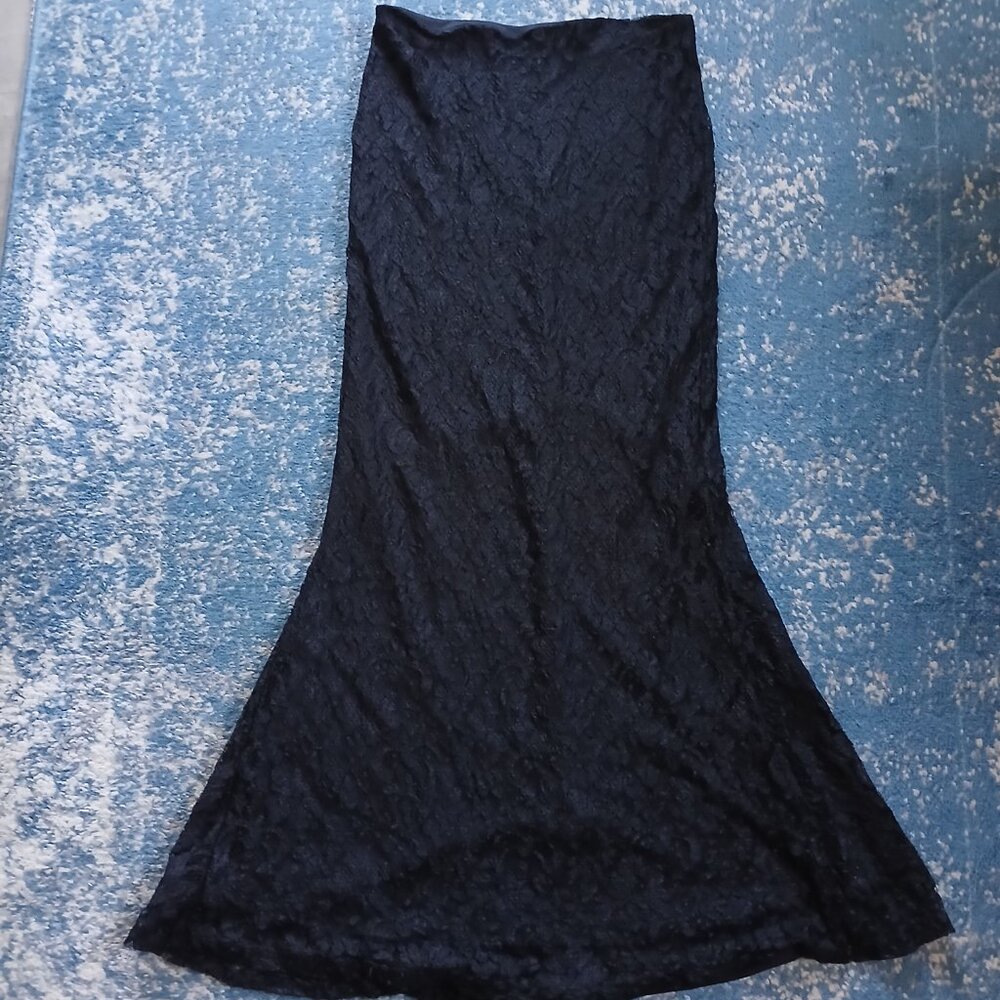Vintage 90s Le Chateau Lace Mermaid Skirt Goth Victorian